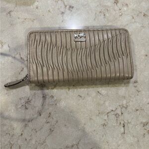 Coach Madison Gathered Leather Accordion Zip Wallet